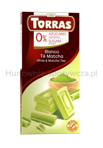 Czekolada Biała Z Herbatą Matcha Bez Dodatku Cukru Bezglutenowa 75 G - Torras [BIO]