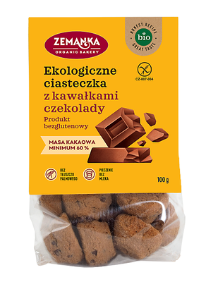 Ciastka Z Kawałkami Czekolady Bezglutenowe Bio 100 G - Zemanka [BIO]