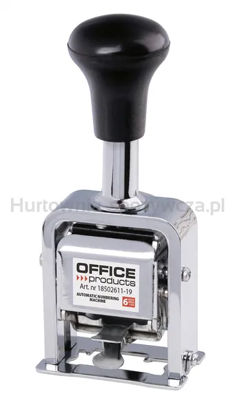 Numerator automatyczny OFFICE PRODUCTS, 6 cyfr, wys. liczb 4,5mm, srebrny