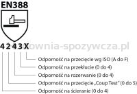 Rękawice robocze DONAU SAFETY, dwoina bydlęca, rozm. 10,5/XL, szaro-czerwone - 5
