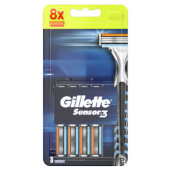 Gillette Sensor3 Ostrza Wymienne Do Maszynki Do Golenia Dla Mężczyzn, 8 Sztuk