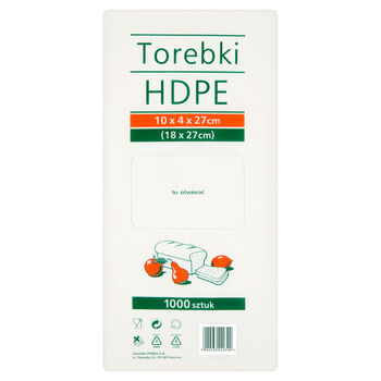 Torebki Hdpe 10X4X27 Cm (18X27 Cm) 1000 Sztuk