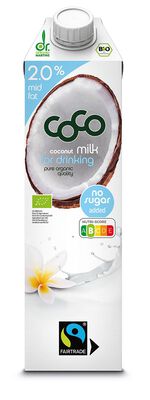 Coconut Milk - Napój Kokosowy Do Picia 2 % Tłuszczu Bez Dodatku Cukrów Fair Trade Bio 1 L - Coco (Dr Martins) [BIO]