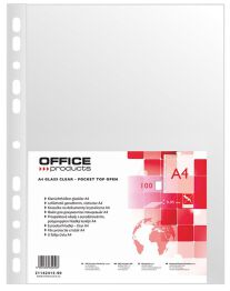Koszulki na dokumenty OFFICE PRODUCTS, PP, A4, krystal, 50mikr., 100szt.