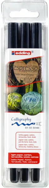 Edding Pisak do kaligrafii e-1255 2-5 mm, 3 szt., czarny 