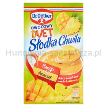 Dr.Oetker Słodka Chwila Owocowy Duet Mango  Ananas Kisiel Z Kawałkami Owoców 32 G