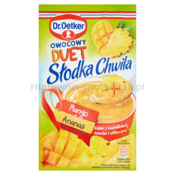 Dr.Oetker Słodka Chwila Owocowy Duet Mango  Ananas Kisiel Z Kawałkami Owoców 32 G