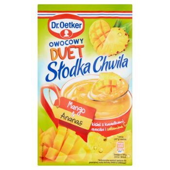 Dr.Oetker Słodka Chwila Owocowy Duet Mango  Ananas Kisiel Z Kawałkami Owoców 32 G