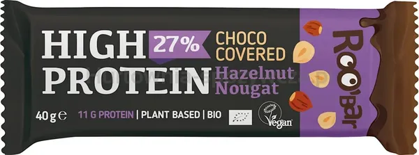 Baton proteinowy z orzechami laskowymi w polewie z gorzkiej czekolady, bezglutenowy BIO 40 g