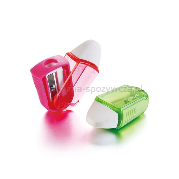 Temperówka plastikowa KEYROAD z gumką, pojedyńcza, Twist, blister, mix kolorów - 2
