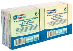 Bloczek Samoprzylepny Donau, 76X76Mm, 12X100 Kart., Mix Kolorów