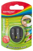 Keyroad Temperówka, plastikowa, podwójna, z gumką, blister, mix kolorów - 3