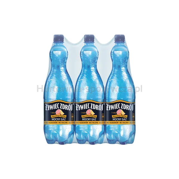 Żywiec Zdrój Mocny Gaz i Nuta Pomarańczy i Grejpfruta 1500 ml (w tym +0,50 zł/szt. zwrotnej kaucji)