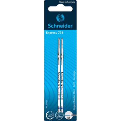 Schneider Wkład do długopisu  775, M, 2szt., blister, niebieski [BIURO]