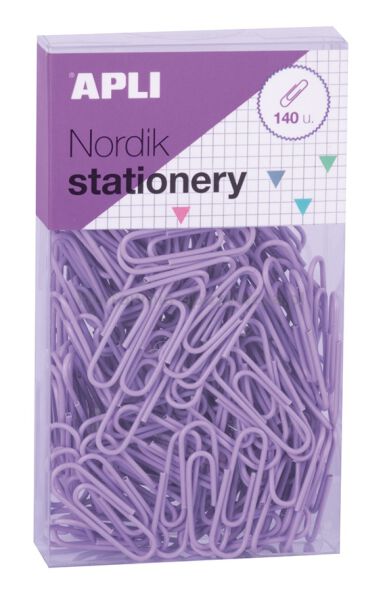 Spinacze okrągłe APLI Nordik, 28 mm, 140 szt., pudełko z zawieszką, mix kolorów pastel - 2