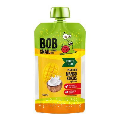 Mus Fruits To Go Mango - Kokos - Cytryna Bez Dodatku Cukru 120 G - Bob Snail [BIO]