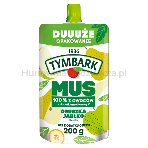 Tymbark Mus 100% Gruszka Jabłko Banan 200 G