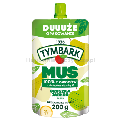 Tymbark Mus 100% Gruszka Jabłko Banan 200 G