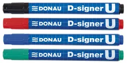 Marker permanentny DONAU D-Signer U, okrągły, 2-4mm (linia), czerwony