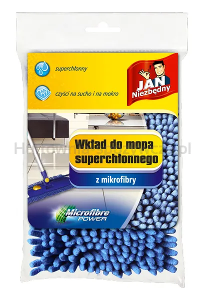 Wkład do mopa płaskiego JAN NIEZBĘDNY, z mikrofibry, granatowy