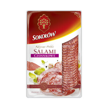 Sokołów Salami Czosnkowe Plastry 100 G