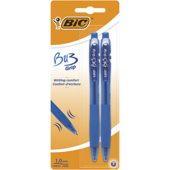 BIC Długopis BU3 Grip automatyczny niebieski blister 2 sztuki