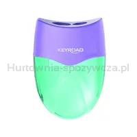 Temperówka plastikowa KEYROAD, pastel, podwójna, z pojemnikiem, blister, mix kolorów - 4