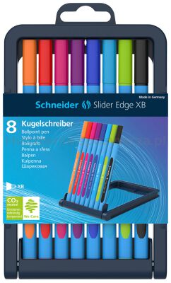 Schneider Zestaw długopisów Slider Edge, XB, 8 szt., miks kolorów [BIURO]