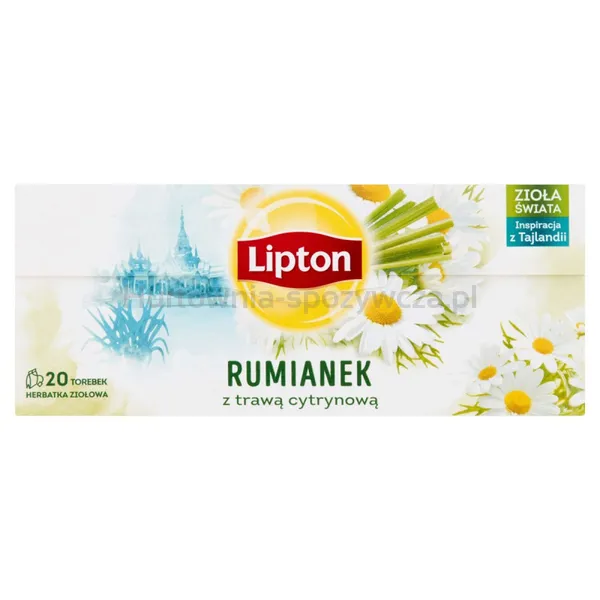 Herbata LIPTON ziołowa, rumianek z trawą cytrynową, 20 torebek