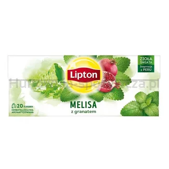 Lipton Herbata Melisa z granatem 20 Torebek. Herbatka ziołowa aromatyzowana 24g