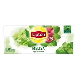 Herbata Lipton Melisa z granatem 20 Torebek. Herbatka ziołowa aromatyzowana 24g