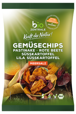 Bio Zentrale  Bio Zentrale Chipsy Warzywne Solone Bezglutenowe Bio 90 G [BIO]