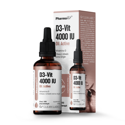 Witamina D3 W Kroplach 100 µg (4000 J.M) Bezglutenowa 30 Ml - Pharmovit (Clean Label) [BIO]