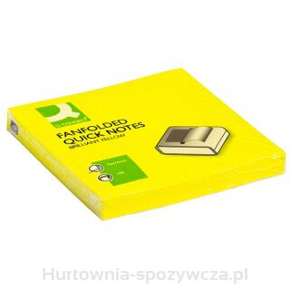 Bloczek Samoprzylepny Q-Connect Brilliant Z-Notes, 76X76Mm, 100 Kart., Jasnożółty