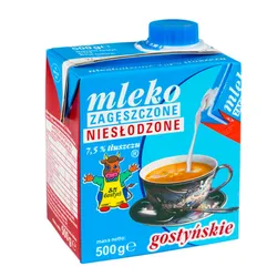Gostyń Mleko Zagęszczone Niesłodzone 7,5% 500G x 12 sztuk