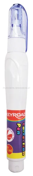 Korektor W Piórze Keyroad, Metalowa Końcówka, 7Ml, Pakowane Na Displayu