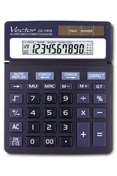 Kalkulator Biurowy Vector Kav Cd-1181Ii, 10-Cyfrowy, 120X151Mm, Czarny