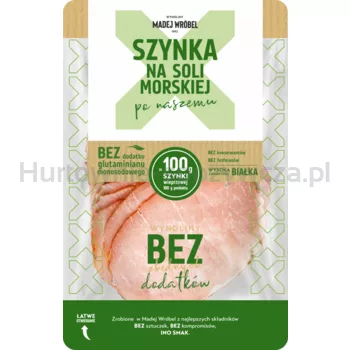 Madej Wróbel Szynka na soli morskiej plastry 100 g