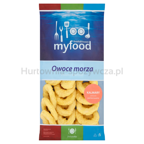 Myfood Pierścienie Panierowanie Z Kałamarnicą Formowane, Wstępnie Podsmażone, Głęboko Mrożone 500G