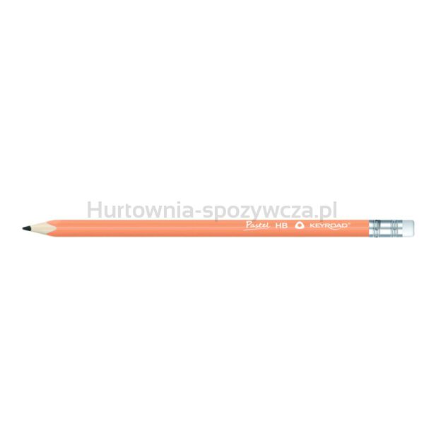 Ołówek drewniany z gumką KEYROAD, HB, trójkątny, pastel, 48 szt., w tubie - 3