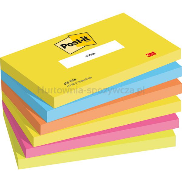 Post-It Karteczki samoprzylepne ENERGETIC, 76x127mm, 6x100 kart. 