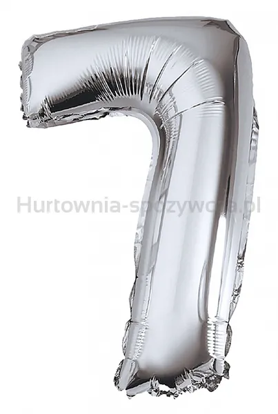 Balon foliowy PARTY GO, cyfra 7, 80cm, srebrny