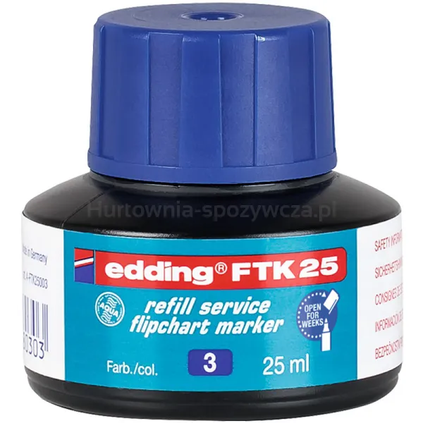 Tusz Do Uzupełniania Markerów Do Flipchartów E-Ftk 25 Edding, Niebieski