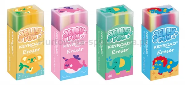 Keyroad Gumka Do Ścierania Jelly Fun, ombre, 2 szt., blister, mix kolorów