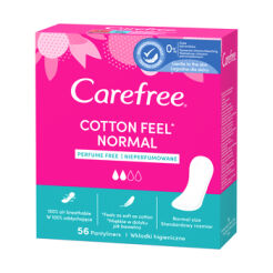 Carefree Cotton Unscented, Wkładki Higieniczne 56 Szt.