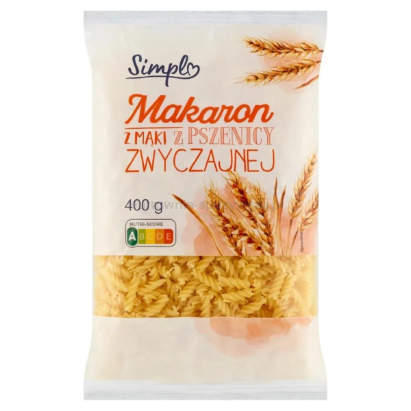 Simpl Makaron Z Mąki Z Pszenicy Zwyczajnej Świderek 400 G<br>(Data 10.03.2026)
