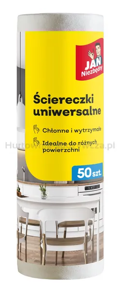 Jan Niezbędny Ściereczki Na Rolce Białe 50 Sztuk
