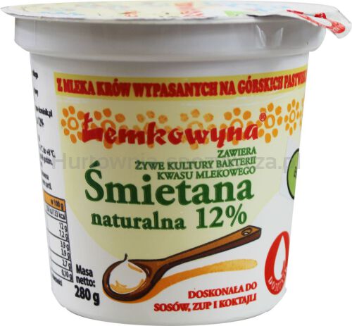 Śmietana 12 % Bio 280 G - Łemkowyna [BIO]