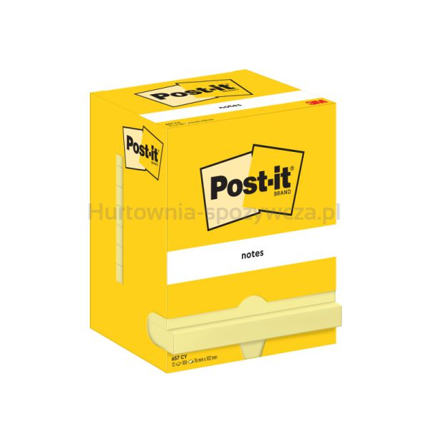 Karteczki samoprzylepne POST-IT® (657), 102x76mm, 12x100 kart., żółte - 2