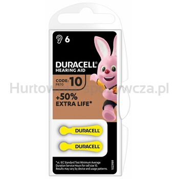 Duracell Baterie Do Aparatów Słuchowych Ha10 6 Szt.